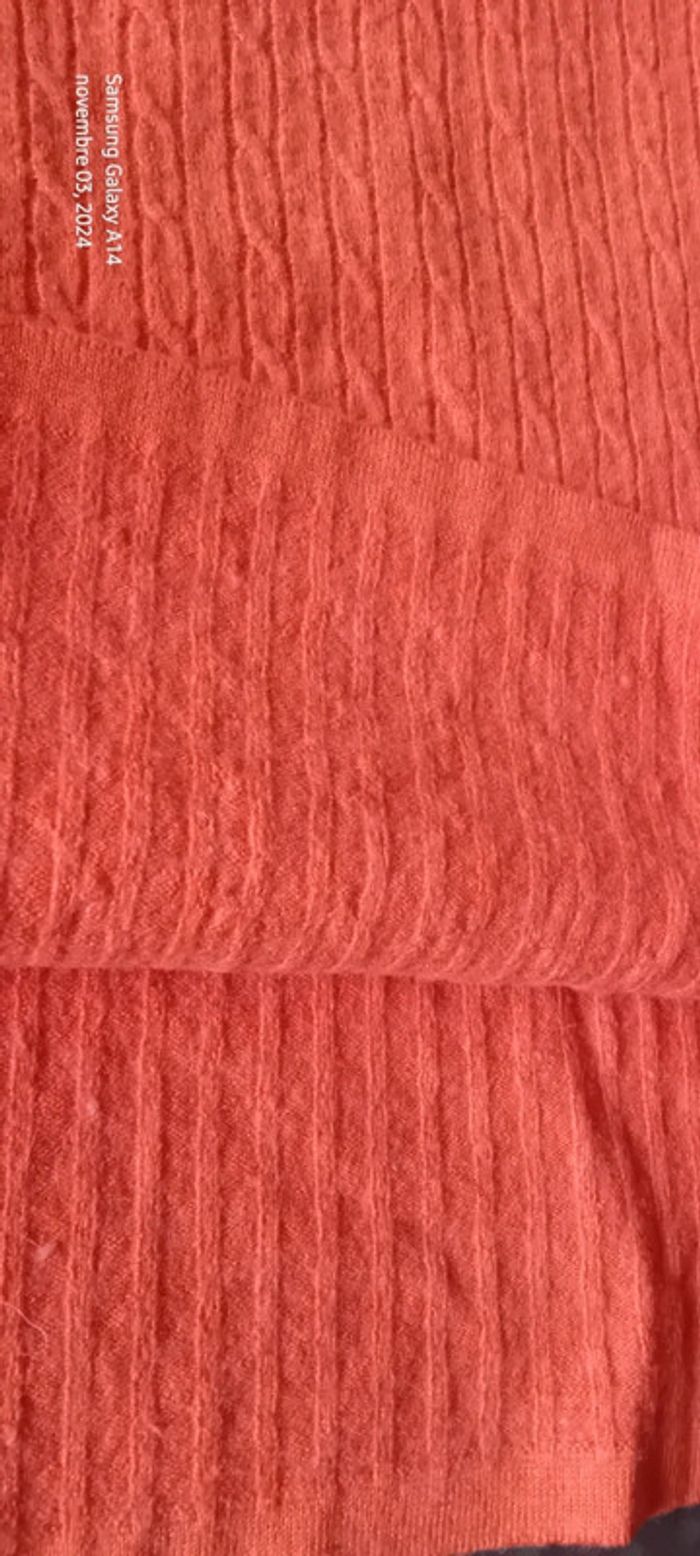 Pull court maille torsadée corail femme S Emme elle made in Italia - photo numéro 10