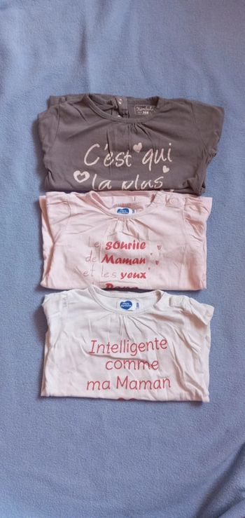 Lot de 3 haut mot d'enfants taille 36mois