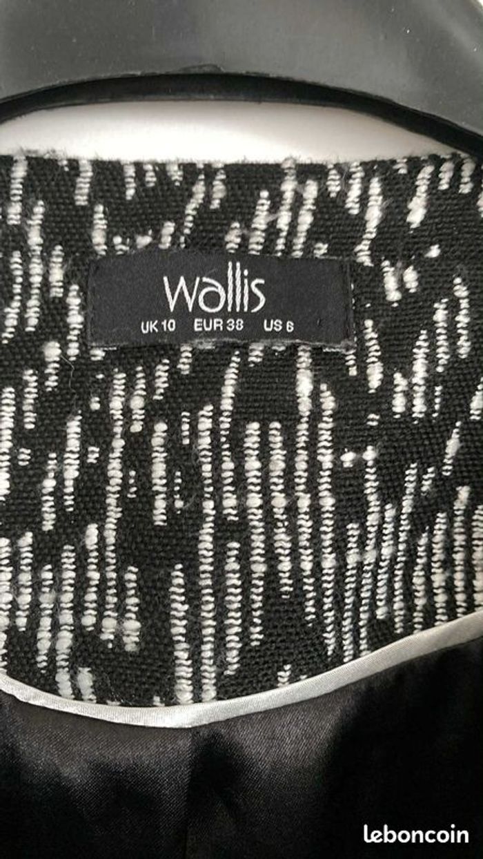 Manteau Chic Noir Blanc Taille 38 Neuf Wallis Femme - photo numéro 3