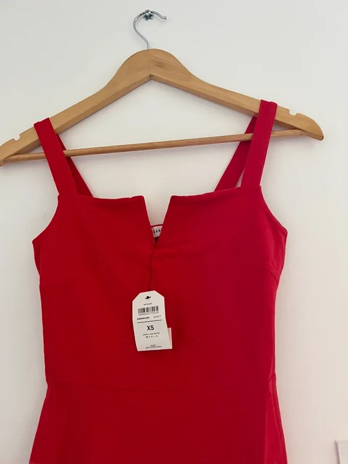 Robe débardeur rouge patineuse - photo numéro 2