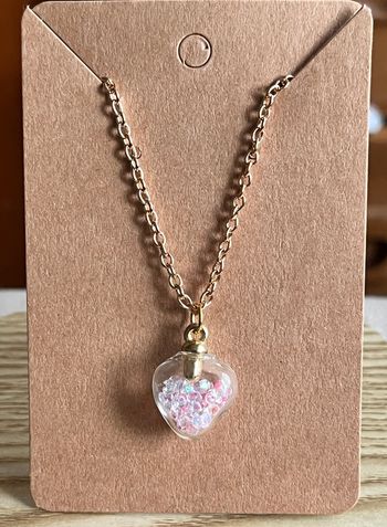 Collier cœur blanc et rose