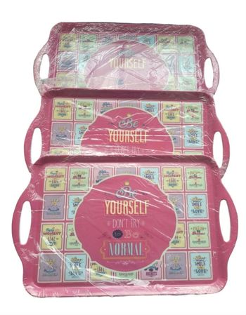 Lot de 3 plateaux de service