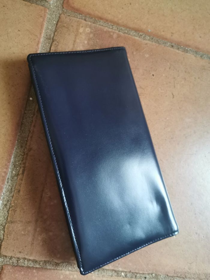 Pochette clutch en simili cuir bleu marine - photo numéro 4