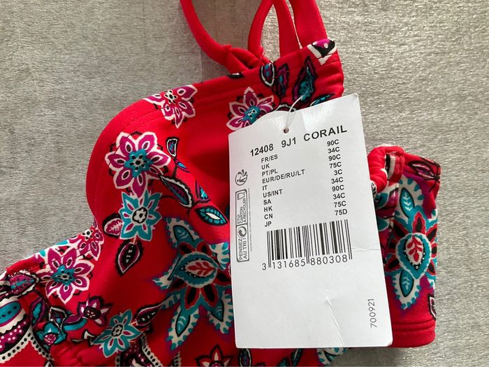 Haut maillot corail Bestform neuf - photo numéro 2
