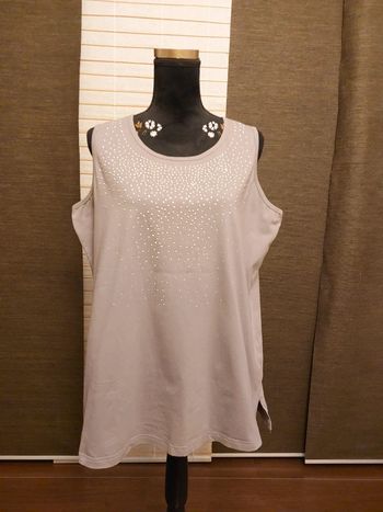 Débardeur taupe avec strass