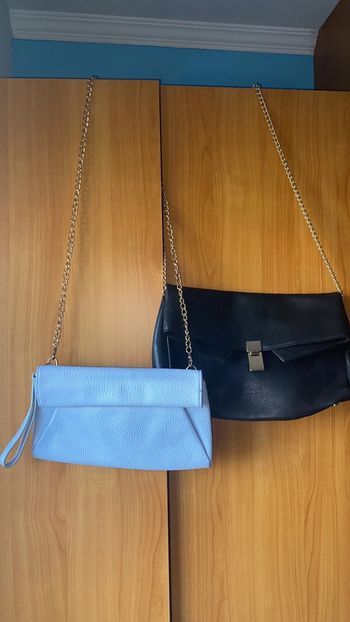 Lot de 2 sacs bleu et noir à chaîne dorée