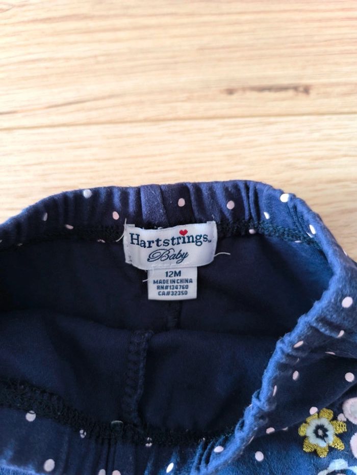 Short culotte bleu à pois blanc Hartstrings Baby - Taille 12 mois - photo numéro 3