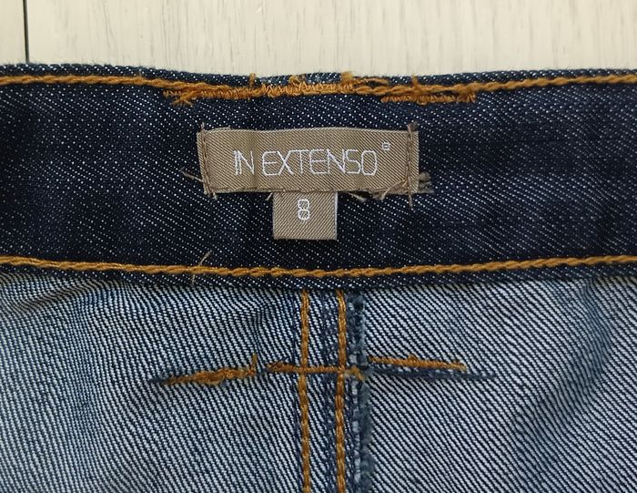 Bermuda jean bleu marine. Short long. In Extenso. Coton. Polyester. Taille 8 ans. 125 - 131 cm - photo numéro 7
