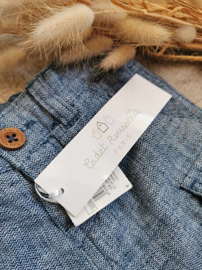 🌺Très joli short Cadet Rouselle 6mois 100%coton Neuf avec étiquette - photo numéro 2