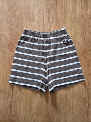 Short Le Phare de la Baleine - Rayé Gris & Blanc - Taille 6 ans