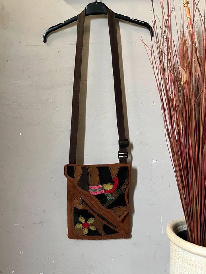 Sac à main pochette bandoulière en velours - photo numéro 7