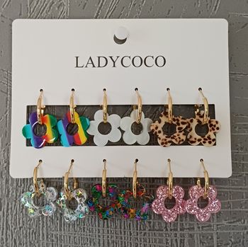 Lot de 6 paires de boucles d’oreilles – neuves
