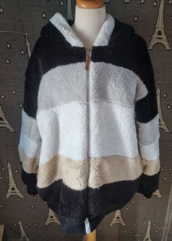 Veste zippé fausse fourrure doux et chaud 2xl comme neuf