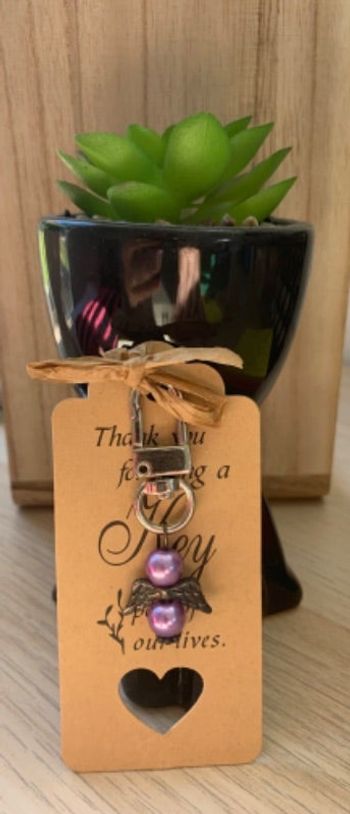 Porte-clés ou bijou de sacs ange avec perles