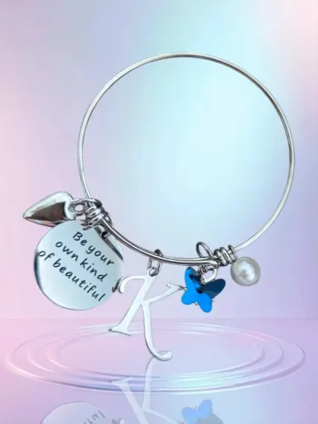 Magnifique bracelet acier inoxydable lettre K