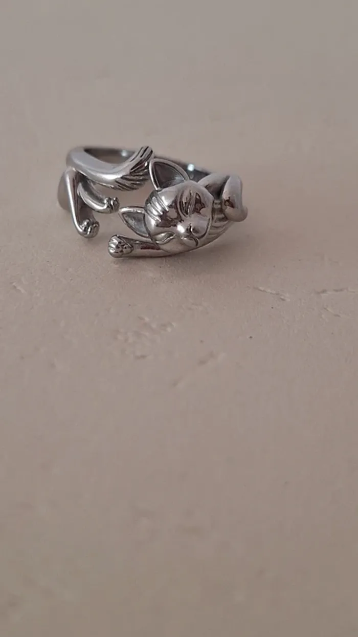 🐱 Bague en argent 925 motif chat 🐱 - photo numéro 8