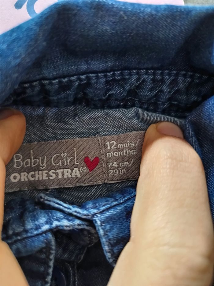 Robe effet jean fleurie 12 mois - photo numéro 4