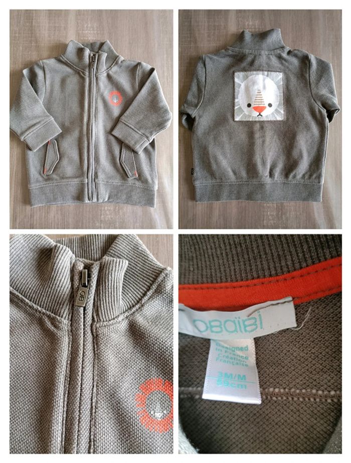 Gilet veste zippé Obaibi 3 mois - photo numéro 2