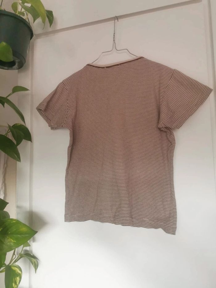 T-shirt rayé beige et marron Scenic - photo numéro 2