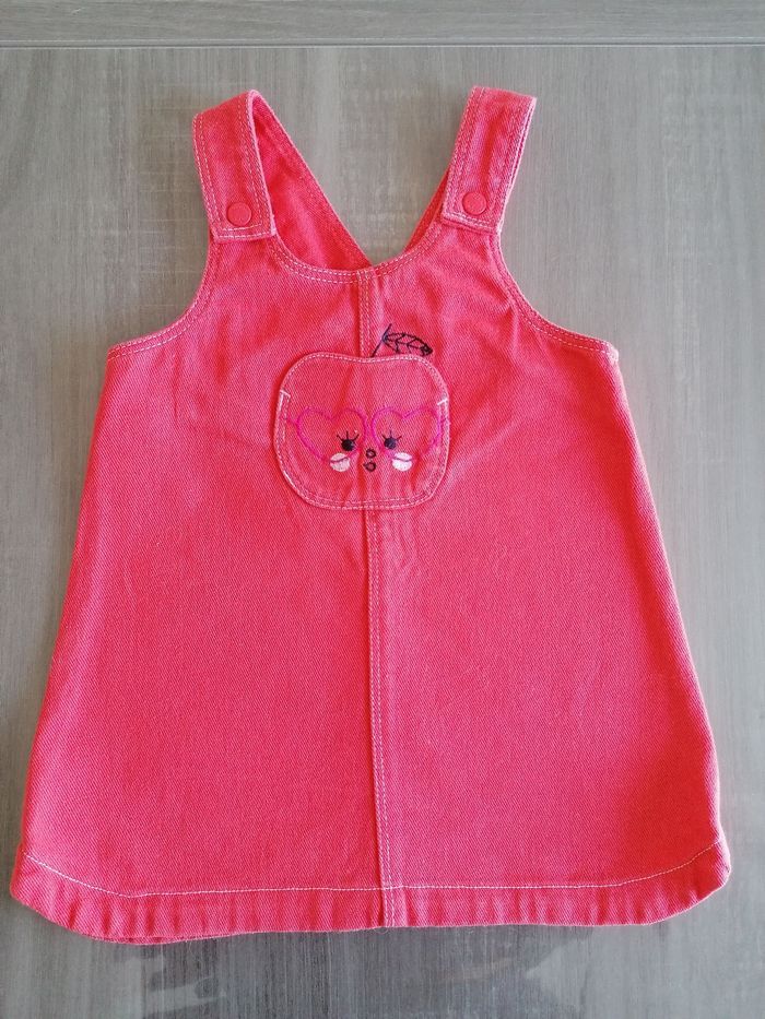 Robe salopette rose 12 mois