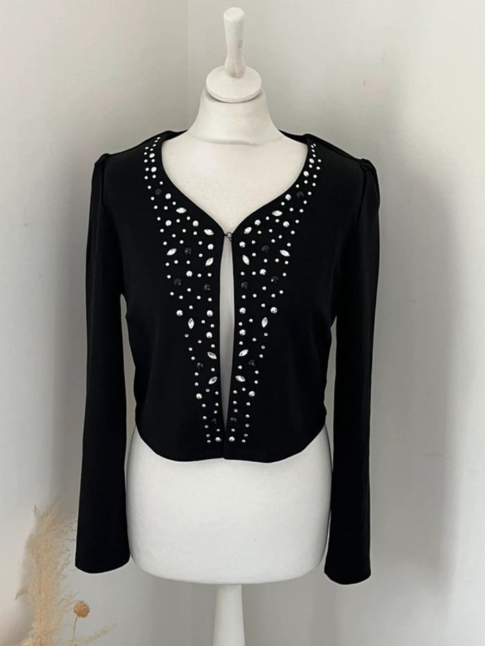 Veste blazer court à perles mim S comme neuve
