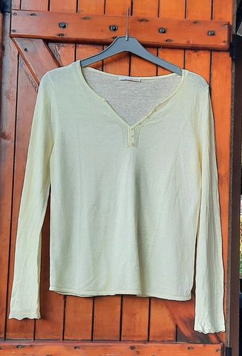 Pull fin jaune paille Camaïeu, taille 40