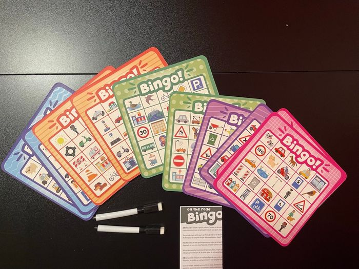 Jeu Bingo de la route – 10 cartes recto verso + 2 feutres