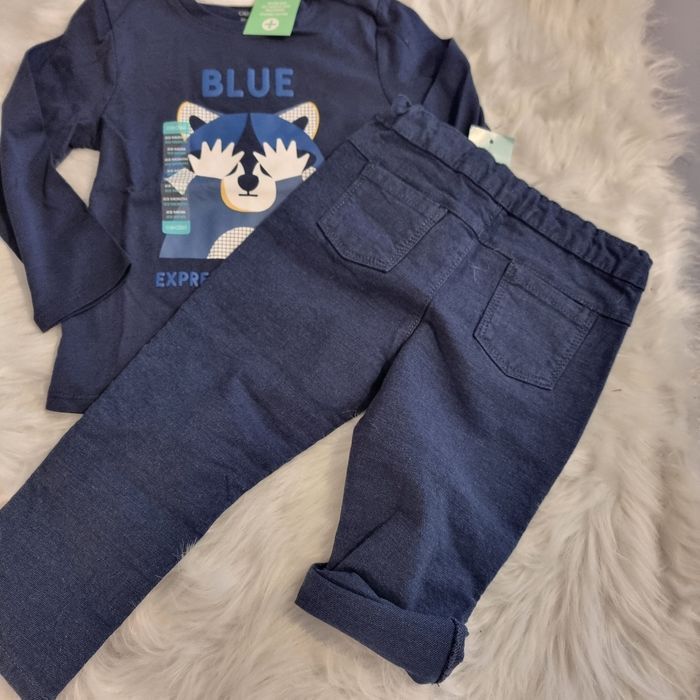 NEUFS 😍💙🤩 SUPERBE ensemble pantalon ,toile épaisse (mobulable en bermuda)  18 mois et teeshirt 23 mois garçon💙🤩😍 - photo numéro 2
