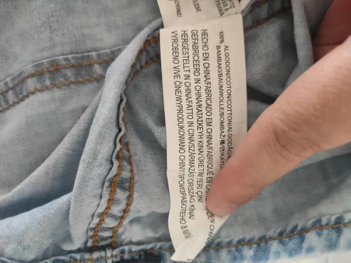 Chemise manches courte homme coton jean - photo numéro 10