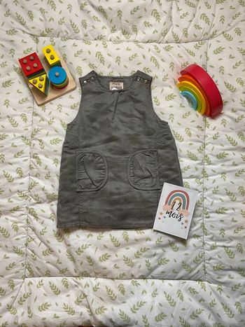 robe sans manches d'hiver gris en velours 12 mois petites canailles