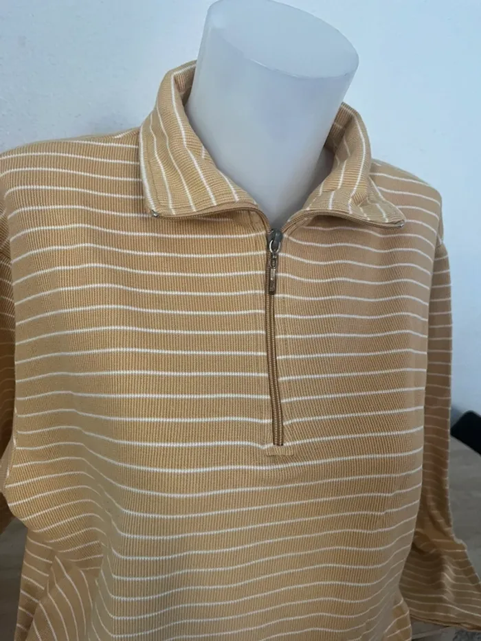Pull polo manches longues fleur brodé T. 40 L Lady M - photo numéro 2