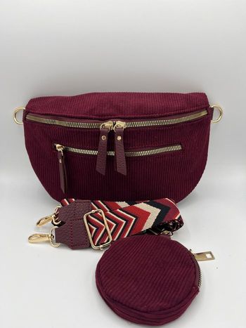 Sac banane bandoulière velours
