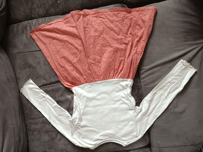 Robe manche longue rose et blanche fille 7 ans Minnie - photo numéro 2