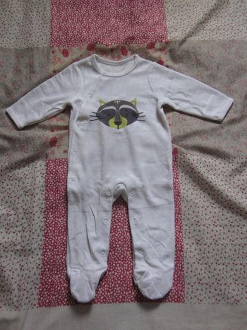 Pyjama velours blanc 6 mois