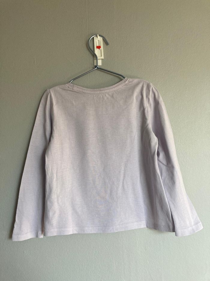 T-shirt fille TEX 4 ans manches longues lilas motif licorne – Très bon état - photo numéro 4