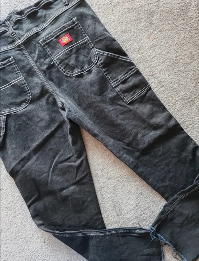Pantalon Carpenter Dickies – Noir, Surpiqûres Blanches – T42 - photo numéro 3