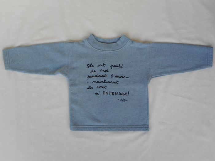 Sweat molletonné bleu - 12 mois - photo numéro 2