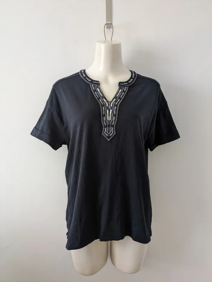Blouse top d'été brodé en coton - Pablo de Gerard Darel - taille 36/38