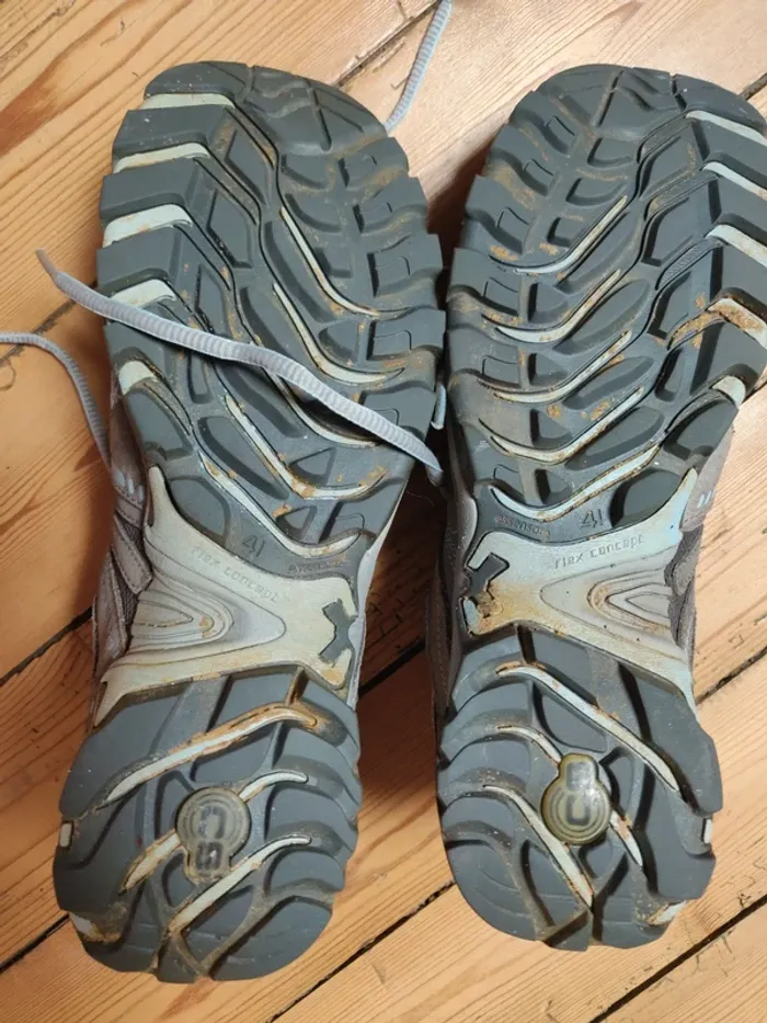 Chaussures de randonnée/balade Quechua grises et bleues Arpenaz Flex Lady taille 41 - photo numéro 3