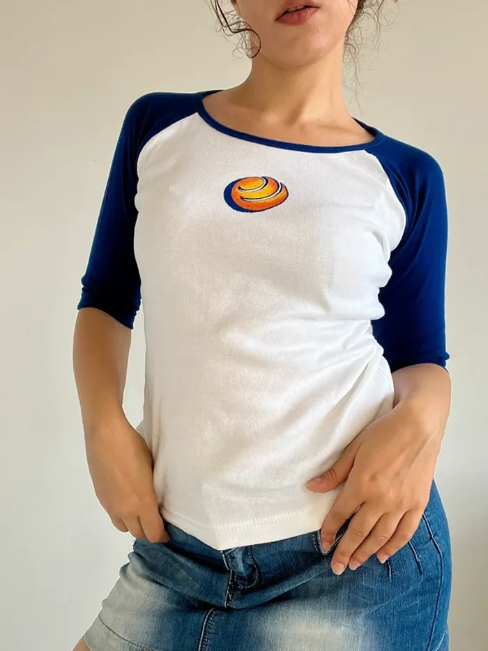 T-shirt vintage années 90 Orangina blanc et bleu taille S 🍊 - photo numéro 4