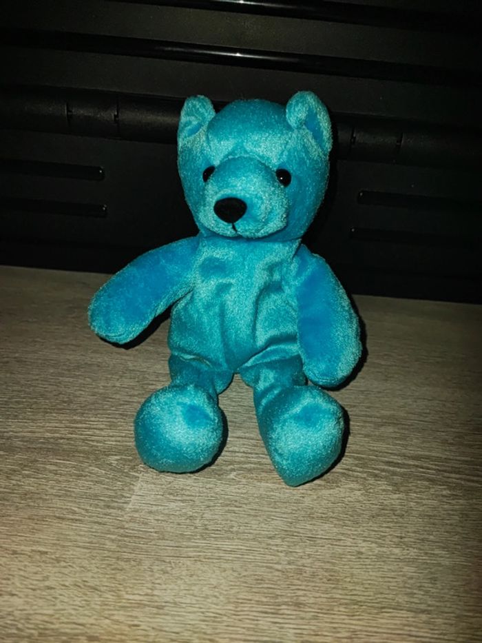 Peluche ourson bleu 20 cm