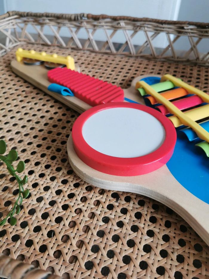 🌺Grande Guitare bois musique activité jouet enfant xylophone tambour cymbal - photo numéro 6