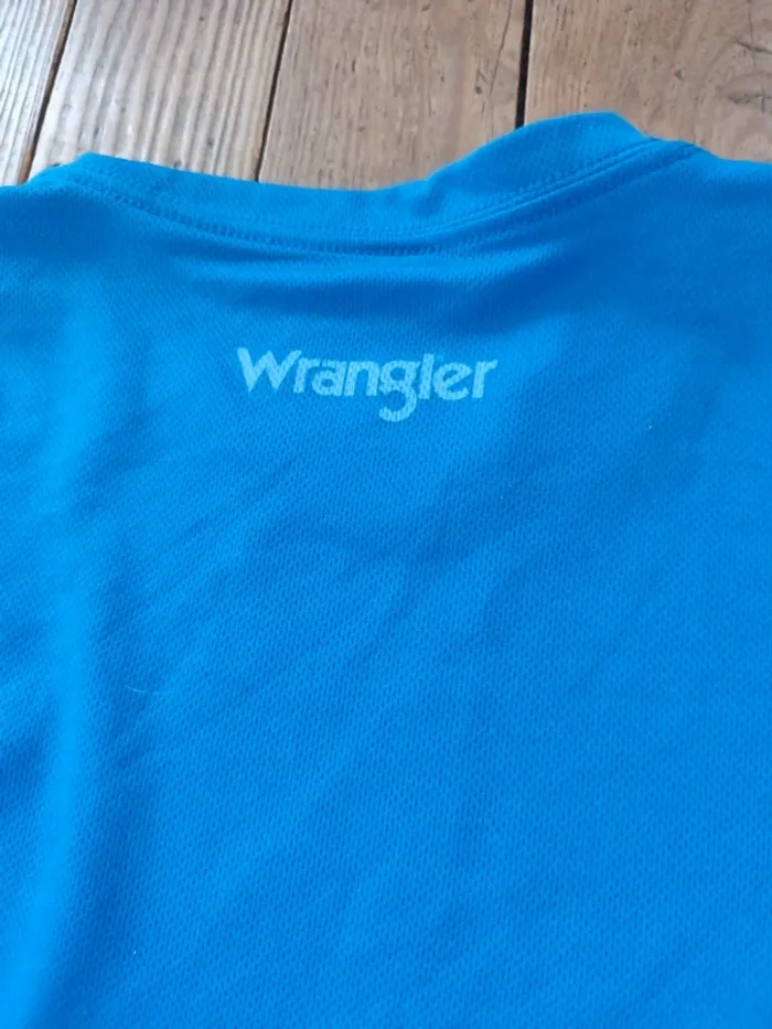 T-shirt manches longues wrangler bleu L - photo numéro 6
