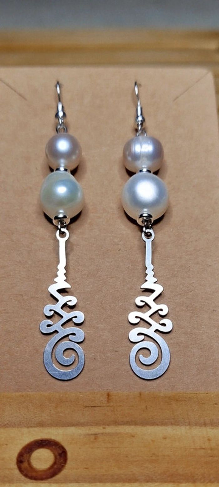 Boucles d'oreilles p/Argent Nacre Naturel - photo numéro 2