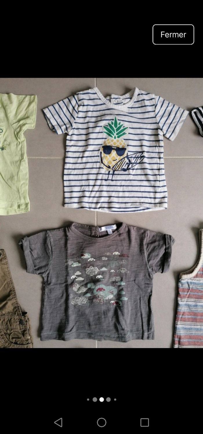 Lot 15 vêtements été garçon 9 mois - photo numéro 3
