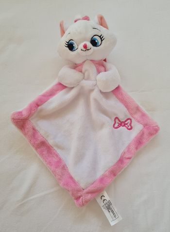 Doudou plat losange chat Marie blanc et rose - Les Aristochats- Disney