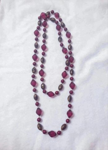 Magnifique collier sautoir rose