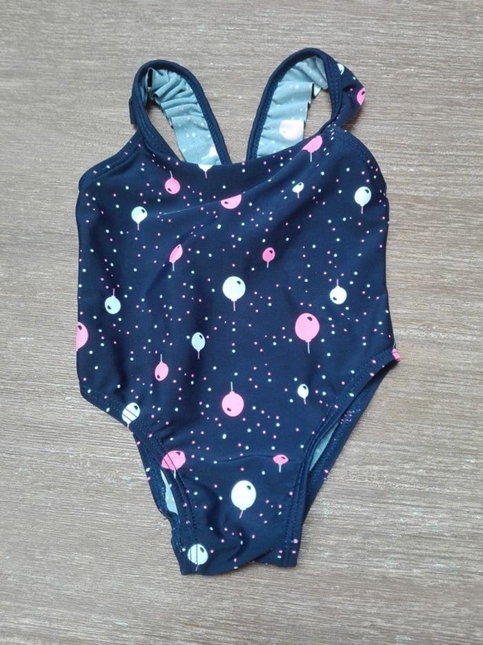 Maillot de bain 1 pièce bleu ballons bébé fille 6 mois NEUF tape à l'oeil - photo numéro 2