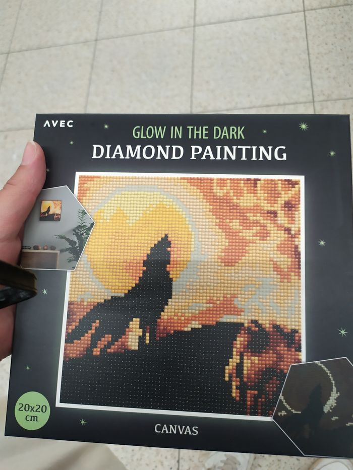 Diamond painting cadre loup