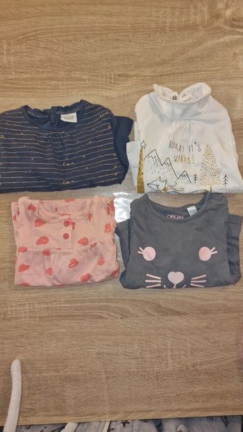 Lot de 4 tshirt manches longues 18 mois